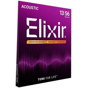Elixir 16102 Nanoweb Phosphor Bronze 13-56 Medium kép