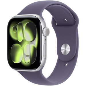 Apple Watch Series 11 Cellular 46mm Ezüst alumínium tok Ködös lila sportszíjjal - S/M kép