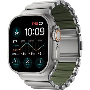 Nomad Stratos Band AW 45mm / 46mm / 49mm - Natural Titanium Forest Green kép