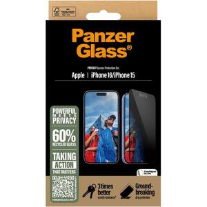 PanzerGlass Privacy Apple iPhone 16/15 felhelyező kerettel kép