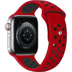 Eternico Sporty Apple Watch 44mm / 45mm / 46mm / Ultra 49mm - Pure Black and Red kép