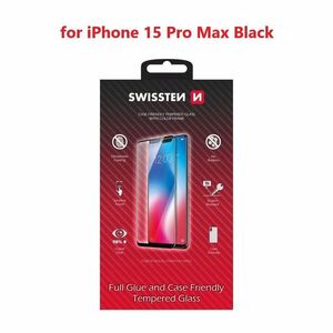 Swissten Full Glue Apple iPhone 15 Pro Max üvegfólia - fekete kép