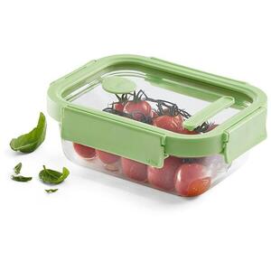 Lékué Üveg hermetikusan záródó ételtároló doboz, Square Glass, téglalap alakú, 640 ml, zöld kép