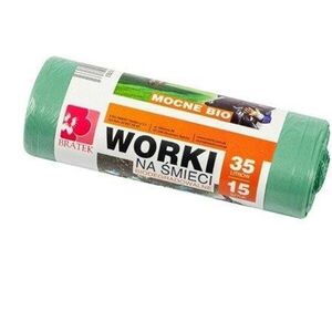 BRATEK Erős lebomló szemeteszsák 35 l, 15 db kép