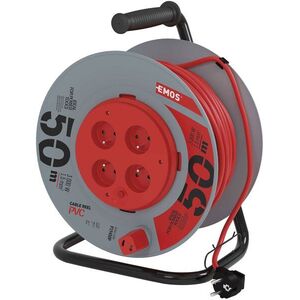 EMOS PVC Kábel dobon fix középrésszel - 4 aljzat, 50 m, 1, 5 mm2 kép