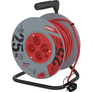 EMOS PVC Kábel dobon kapcsolóval - 4 aljzat, 25 m, 1, 5 mm2 kép