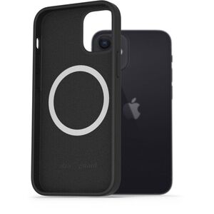 AlzaGuard Silicone Case Compatible with Magsafe iPhone 12 Mini fekete tok kép