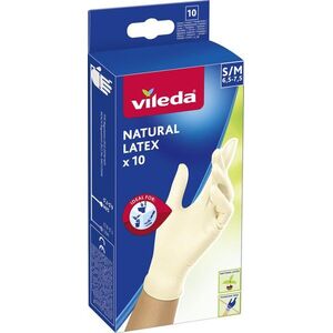 VILEDA Natural Latex Kesztyű S/M 10 db kép