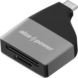 AlzaPower USB-C 3.2 Gen 1 Metal Memory Card Reader ezüst kép