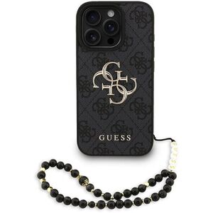 Guess PU 4G Metal Logo Strap iPhone 16 Pro Max Black tok kép