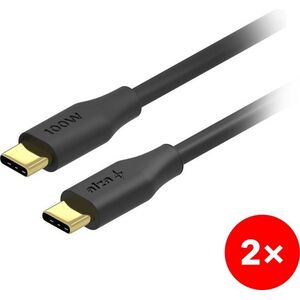 AlzaPower 2-Pack Core Charge USB-C és USB-C 2.0 között, 100 W, 2 m, fekete kép