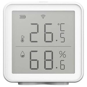 iQtech SmartLife TH01 Wi-Fi hőmérséklet- és páratartalom-érzékelő kijelzővel kép