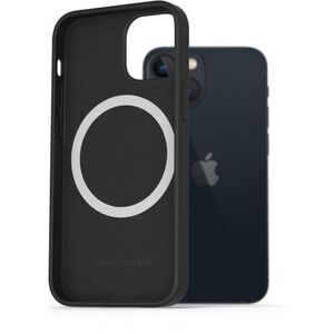 AlzaGuard Silicone Case Compatible with Magsafe iPhone 13 Mini fekete tok kép