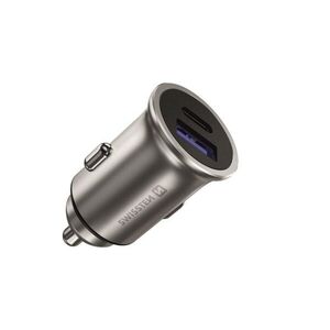 Swissten CL adapter Power Delivery USB-C + Quick Charge 3.0 36W metal ezüst kép
