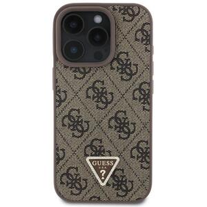 Guess PU 4G Strass Triangle Metal Logo iPhone 16 Pro Max Brown tok kép