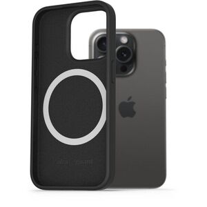 AlzaGuard Silicone Case Compatible with Magsafe iPhone 15 Pro fekete tok kép
