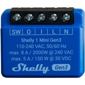 Shelly Plus 1 Mini, kapcsolómodul, WiFi, Gen3 kép