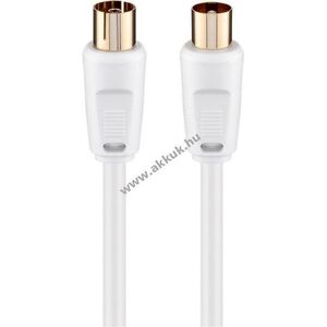 Goobay antennakábel 80dB kettős árnyékolás aranyozott koax dugó-aljzat 2.5m kép