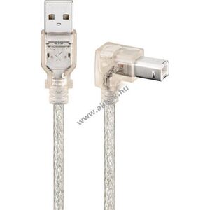 Goobay USB-A-USB-B 90° kábel 0, 5m áttetsző USB2.0 480Mbit/s 0, 5A 2, 5W kép
