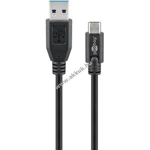 Goobay USB-C-USB-A kábel 1m 15W 3A 5Gbit/s USB 3.0 fekete kép