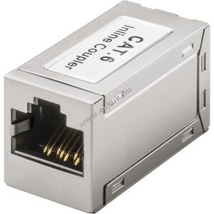 Goobay RJ45 moduláris kupplung CAT6 teljes fém ház 2x RJ45 (8P8C) kép