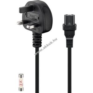 Goobay UK hálózati tápkábel 1, 5m fekete (2*0, 75mm²) UK 3-tűs Typ G BS1363 C7 kép