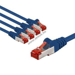 Goobay CAT-6 S/FTP (PiMF) patchkábel 5m kék 5db/csomag CU halogénmentes LSZH kép