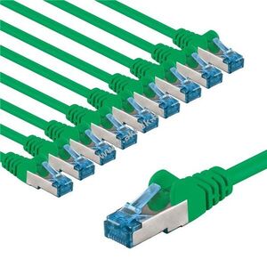 Goobay CAT 6A S/FTP (PiMF) patchkábel 1m zöld 10db/csomag CU halogénmentes (LSZH) kép