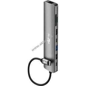 Goobay Standard Slim 8 portos USB-C hub HDMI RJ45 5Gbit/s PD100W SD/microSD Alumínium kép
