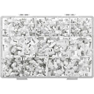 Goobay Tools kábelbilincs készlet 700db/csomag fehér szöggel 7 méret kép