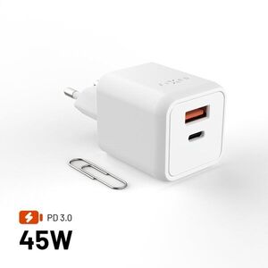FIXED Mini GaN s USB-C/USB výstupem a podporou PD 45W bílá kép