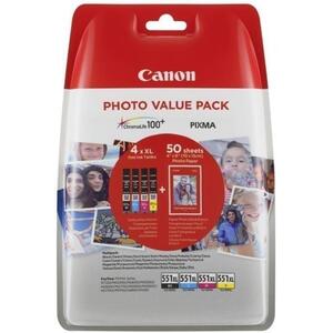CLI-551 XL Photo Value Pack BK/C/M/Y (6443B006) kép