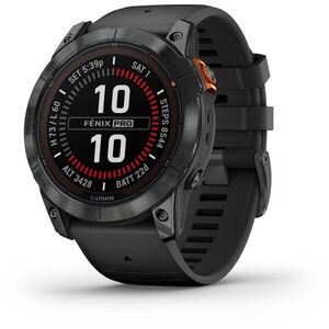 Garmin Fenix 7X Pro Solar - szürke, fekete szilikon szíjjal kép