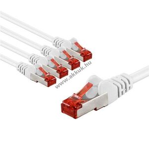 Goobay CAT6 S/FTP (PiMF) patch kábel 1m fehér 5db/csomag rézhuzal (CU) LSZH kép