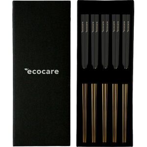 ECOCARE Fém Sushi pálcika doboz arany-fekete 10 db kép