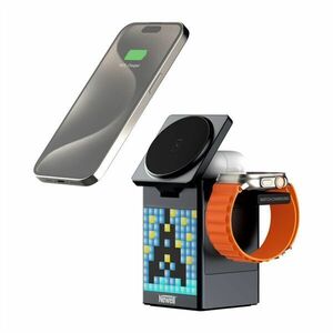 NEWELL induOne MagPlay 3 in 1 töltőállomás + hangszóró + óra, 3 e... kép