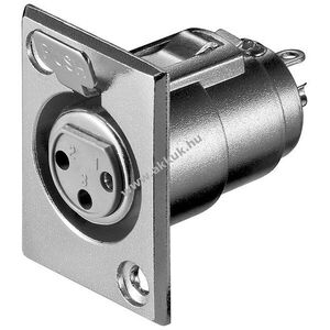 Goobay XLR 3 pólusú beépítő mikrofon aljzat reteszeléssel sztereó fém kép