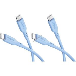 Goobay Silicone Cable USB-C 1, 5m 60W 3A kék 2db/csomag kép