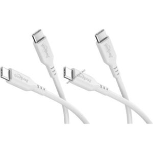 Goobay Silicone Cable USB-C szilikonkábel 1, 5m 60W 3A fehér 2db/csomag kép