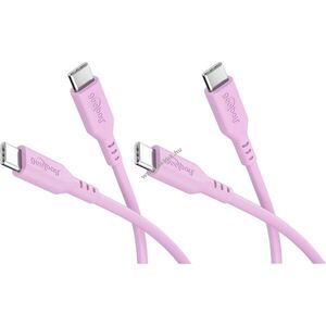 Goobay Silicone Cable USB-C szilikon kábel 1, 5m 60W 3A 2db pink kép