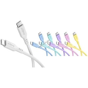 Goobay Silicone Cable Pastel Power Pack 6x USB-C 1, 5m 60W 3A pasztell színek kép