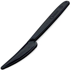 Wimex műanyag kés többszöri használatra, fekete, 18, 5 cm, 50 db kép