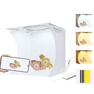 PULUZ 23cm Ring LED Panel Folding Portable Light Photo Lighting Studio Shooting Tent Box Kit with 6 kép