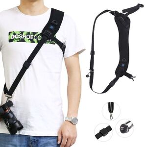PULUZ Quick Release Anti-Slip Soft Pad Nylon Breathable Curved Camera Strap with Metal Hook for SLR kép