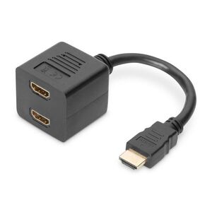 Digitus AK-330400-002-S 0, 2 M HDMI A 2 x HDMI Type A Fekete HDMI kábel kép