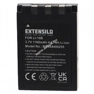 Helyettesítő EXTENSILO akku Olympus Stylus 1000 típus Li-10B, 1100mAh kép