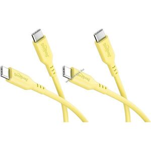 Goobay Silicone Cable USB-C 1, 5m 60W 3A 2db sárga kép