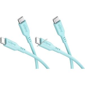 Goobay Silicone Cable USB-C szilikon kábel 1, 5m türkiz 60W 3A 2db/csomag kép
