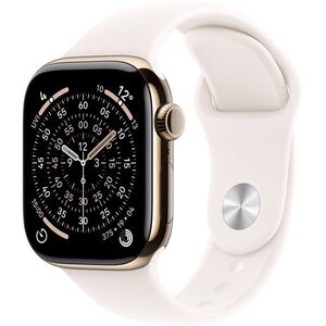 Apple Watch Series 11 Cellular 42mm Arany titán tok Lágy rózsaszín sportszíjjal - S/M kép