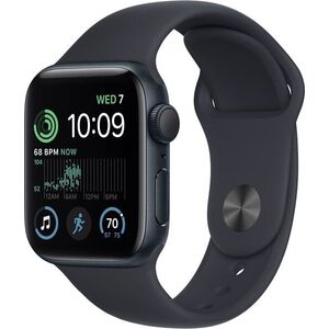Apple Watch SE (2022) 40mm - éjfekete alumínium tok, éjfekete sport szíj kép